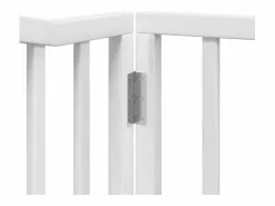 Outlet Puerta de perros plegable 6 paneles madera álamo blanca 480 cm Seguridad Para Mascotas