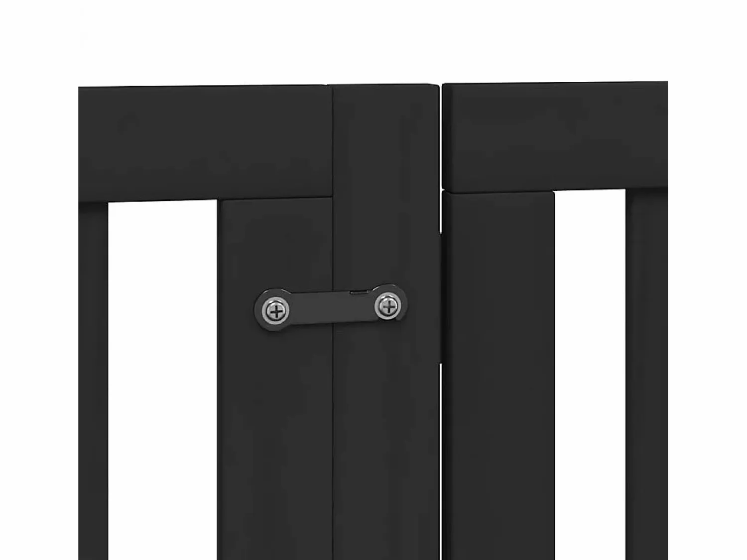 Discount Clicnbuy Puerta de perros plegable 12 paneles madera álamo negra 600 cm Negro
