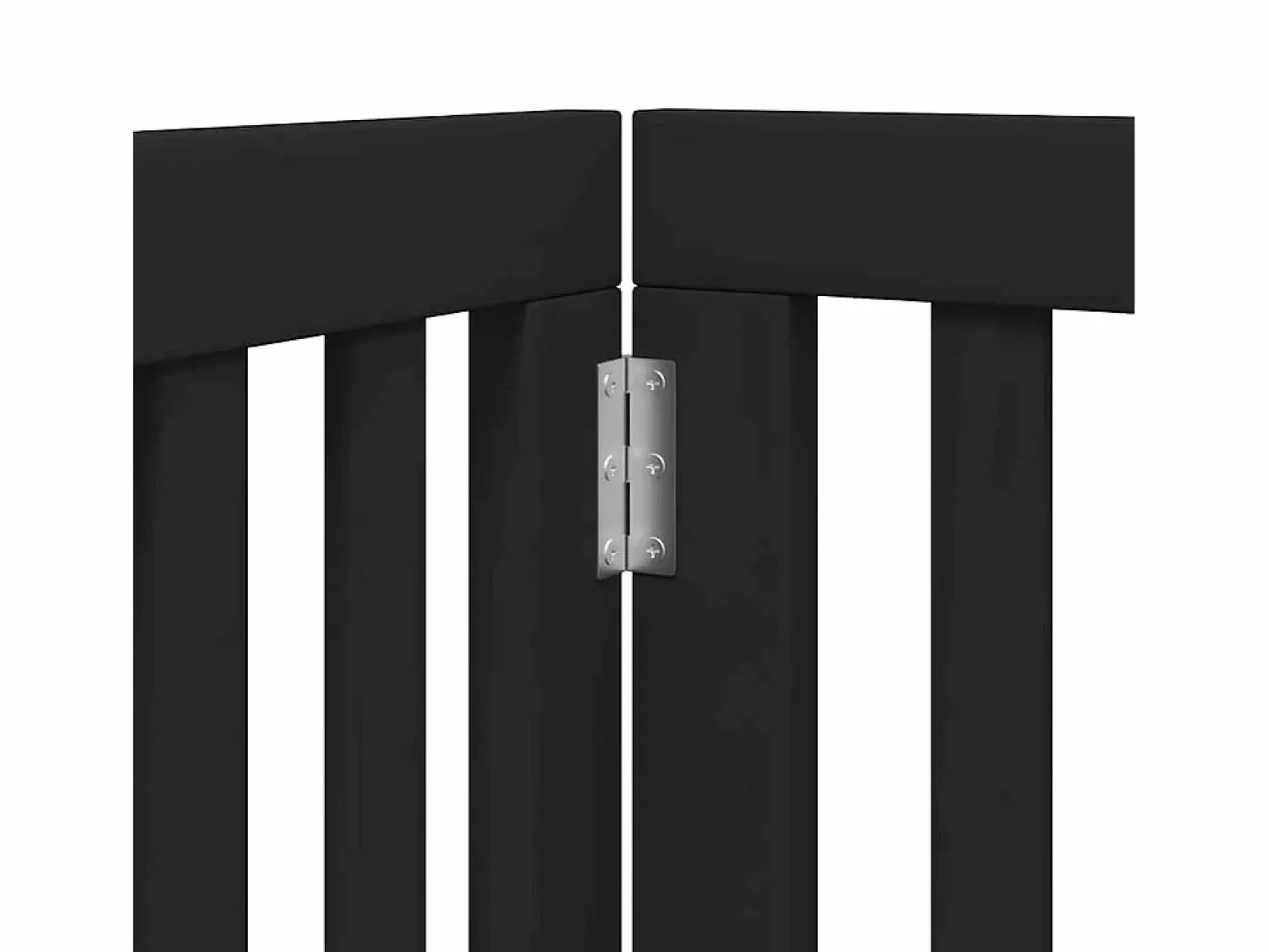 Discount Clicnbuy Puerta de perros plegable 12 paneles madera álamo negra 600 cm Negro