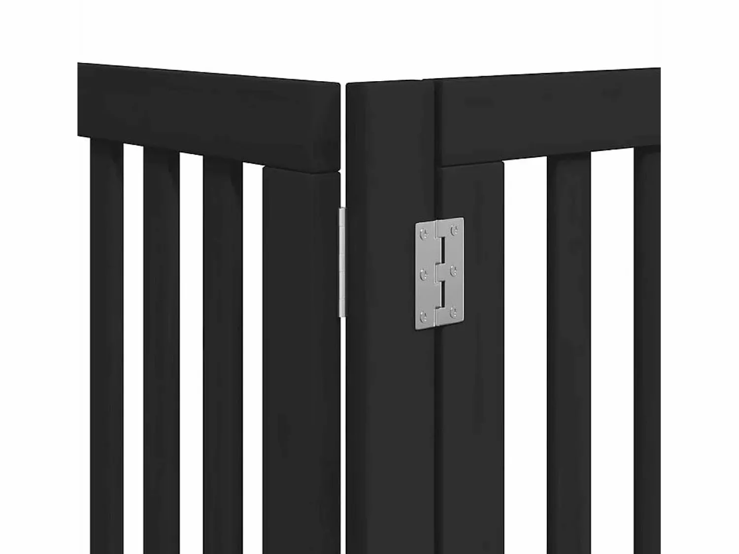 Discount Clicnbuy Puerta de perros plegable 12 paneles madera álamo negra 600 cm Negro