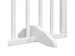 Puerta de perros plegable 15 paneles madera álamo blanca 750 cm Seguridad Para Mascotas