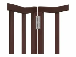 Outlet Clicnbuy Puerta de perros plegable 9 paneles madera álamo marrón 450 cm Marru00f3n