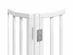 Discount Clicnbuy Puerta de perros plegable 8 paneles madera álamo blanca 640 cm Blanco