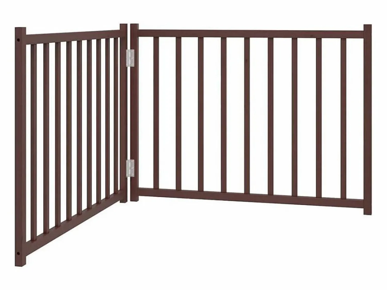 Best Clicnbuy Puerta de perros plegable 2 paneles madera abeto marrón 160 cm Marru00f3n