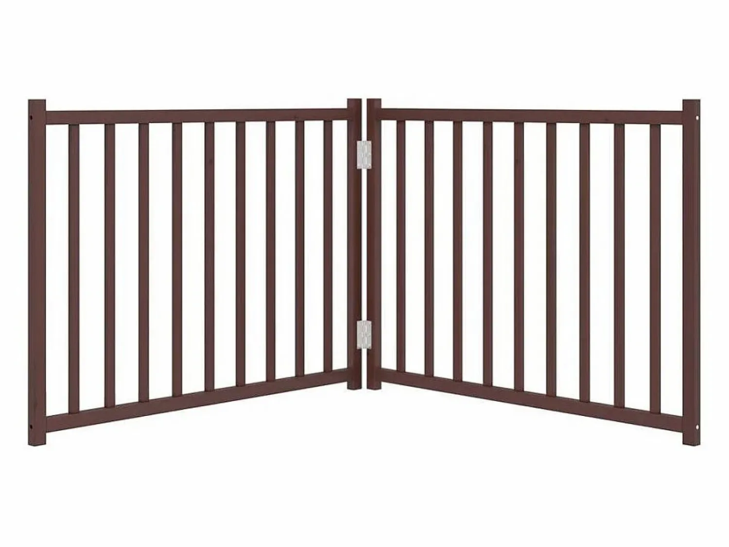 Best Clicnbuy Puerta de perros plegable 2 paneles madera abeto marrón 160 cm Marru00f3n