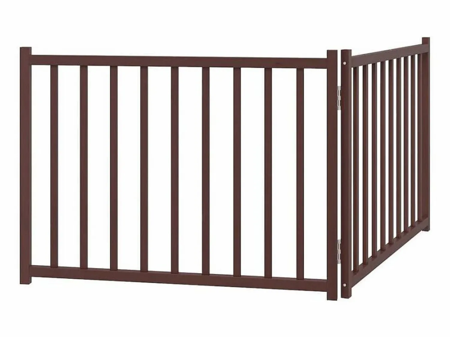 Best Clicnbuy Puerta de perros plegable 2 paneles madera abeto marrón 160 cm Marru00f3n