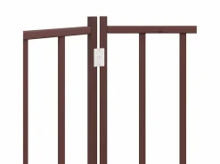 Best Clicnbuy Puerta de perros plegable 2 paneles madera abeto marrón 160 cm Marru00f3n