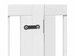New Clicnbuy Puerta de perros plegable 8 paneles madera álamo blanca 640 cm Blanco