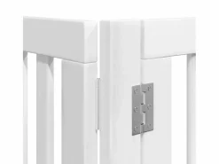 New Clicnbuy Puerta de perros plegable 8 paneles madera álamo blanca 640 cm Blanco