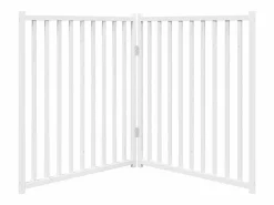 Online Clicnbuy Puerta de perros plegable 2 paneles madera abeto 160 cm Blanco