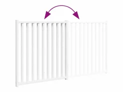 Online Clicnbuy Puerta de perros plegable 2 paneles madera abeto 160 cm Blanco