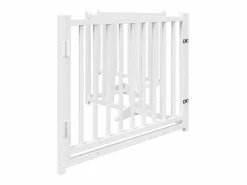 Outlet Puerta de perros plegable 4 paneles madera abeto 320 cm Seguridad Para Mascotas