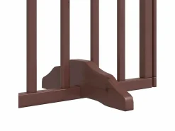 Puerta de perros plegable 12 paneles madera álamo marrón 600 cm Seguridad Para Mascotas