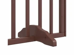 Clicnbuy Puerta de perros plegable 12 paneles madera álamo marrón 600 cm