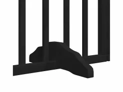 Clicnbuy Puerta de perros plegable 8 paneles madera álamo negra 640 cm