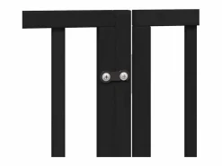 Clicnbuy Puerta de perros plegable 8 paneles madera álamo negra 640 cm