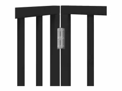 Clicnbuy Puerta de perros plegable 8 paneles madera álamo negra 640 cm