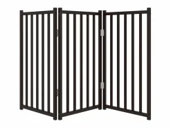 Online Puerta de perros plegable 3 paneles madera abeto 150 cm Seguridad Para Mascotas