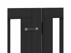 Hot Clicnbuy Puerta de perros plegable 15 paneles madera álamo negra 750 cm Negro