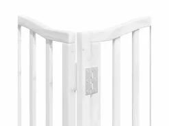 Clearance Clicnbuy Puerta de perros plegable 15 paneles madera álamo blanca 750 cm Blanco