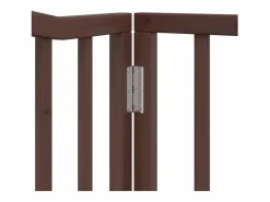 Outlet Clicnbuy Puerta de perros plegable 8 paneles madera álamo marrón 640 cm Marru00f3n