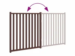 Clicnbuy Puerta de perros plegable 2 paneles madera abeto marrón 160 cm