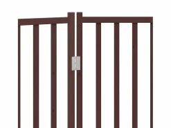 Clicnbuy Puerta de perros plegable 2 paneles madera abeto marrón 160 cm