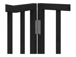 Clicnbuy Puerta de perros plegable 10 paneles madera álamo negra 800 cm