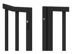 Clicnbuy Puerta de perros plegable 10 paneles madera álamo negra 800 cm