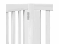 Clicnbuy Puerta de perros plegable 10 paneles madera álamo blanca 800 cm