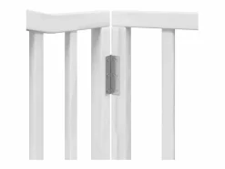 Hot Puerta de perros plegable 6 paneles madera álamo blanca 480 cm Seguridad Para Mascotas