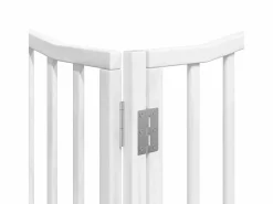 Hot Puerta de perros plegable 6 paneles madera álamo blanca 480 cm Seguridad Para Mascotas