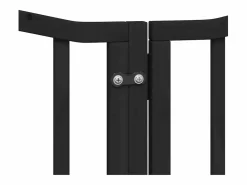 Clicnbuy Puerta de perros plegable 15 paneles madera álamo negra 750 cm
