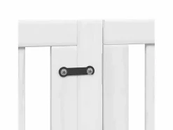 Outlet Puerta de perros plegable 12 paneles madera álamo blanca 600 cm Seguridad Para Mascotas