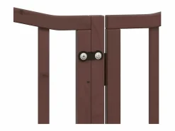 Clicnbuy Puerta de perros plegable 15 paneles madera álamo marrón 750 cm