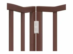 Clicnbuy Puerta de perros plegable 15 paneles madera álamo marrón 750 cm
