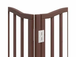 Clicnbuy Puerta de perros plegable 15 paneles madera álamo marrón 750 cm