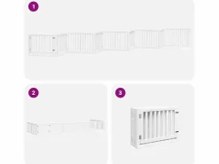 Clicnbuy Puerta de perros plegable 10 paneles madera álamo blanca 800 cm