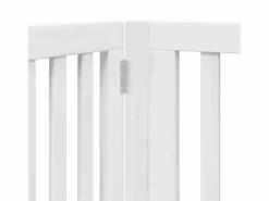 Clicnbuy Puerta de perros plegable 10 paneles madera álamo blanca 800 cm