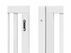 Clicnbuy Puerta de perros plegable 10 paneles madera álamo blanca 800 cm