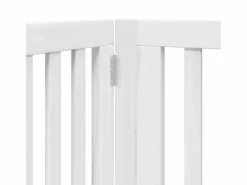 Hot Puerta de perros plegable 12 paneles madera álamo blanca 960 cm Seguridad Para Mascotas
