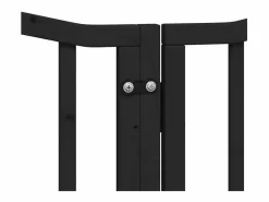 Hot Clicnbuy Puerta de perros plegable 12 paneles madera álamo negra 600 cm Negro