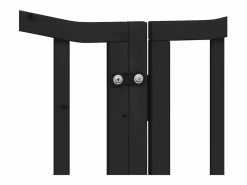 Clicnbuy Puerta de perros plegable 15 paneles madera álamo negra 750 cm