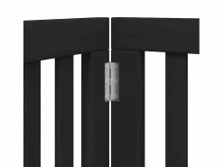 Sale Puerta de perros plegable 12 paneles madera álamo negra 600 cm Seguridad Para Mascotas