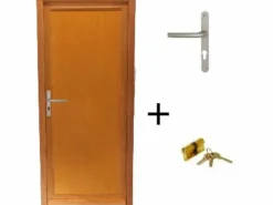 Puerta de servicio Armagos de madera maciza, Al.200xl.80 p. derecha + Tabla Dimensiones Mango Y Cañón (ref 01245F924) sin manilla Puerta De Entrada
