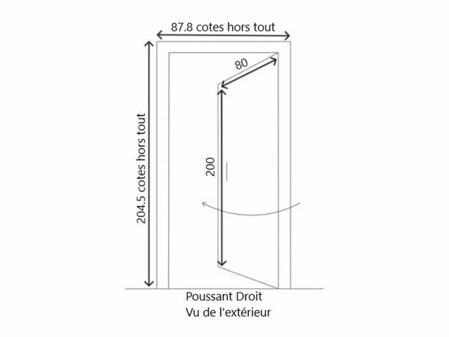 Puerta de servicio Armagos de madera maciza, Al.200xl.80 p. derecha + Tabla Dimensiones Mango Y Cañón (ref 01245F924) sin manilla Puerta De Entrada