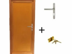GD Menuiseries Puerta De Servicio Completa Armagos De Madera, Al.200xl.90 p.izquierda + Dimensiones Tirador Y Cilindro (ref 01245F924) Mesa sin manilla