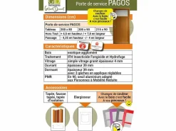 Puerta de Servicio de Madera 'Pagos' Modelo 200X80 Empuje a la Derecha (Dimensiones de la Mesa) sin manilla Puerta De Entrada