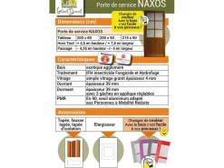 Outlet Puerta de Servicio de Madera 'Naxos' Modelo 215X90 Empuje Izquierdo (Dimensiones de la Mesa) sin manilla Puerta De Entrada