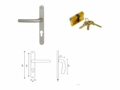 GD Menuiseries Puerta De Servicio De Madera Esmaltada Naxos, Al.215xl.90 p.izquierda + Tirador Y Cilindro (ref 01245F924) Tabla Dimensiones sin manilla